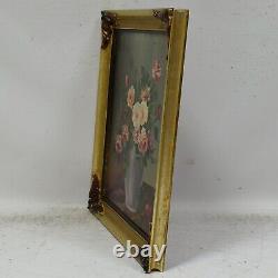 Around 1900-1950 Ancient Oil Painting Still Life Flower Bouquet 48x43