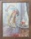 Art Deco Female Portrait, 1930s Original Antique Oil Painting, Signed, Framed
