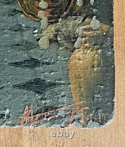 Artist to Identify Oil on Wood Signed and Dated Violinist XIX