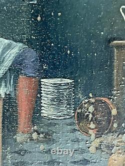 Artist to Identify Oil on Wood Signed and Dated Violinist XIX