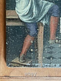 Artist to Identify Oil on Wood Signed and Dated Violinist XIX