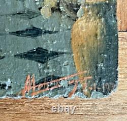 Artist to Identify Oil on Wood Signed and Dated Violinist XIX