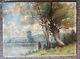 Artist To Be Identified Large Oil On Wood Signed Lavandières Xx