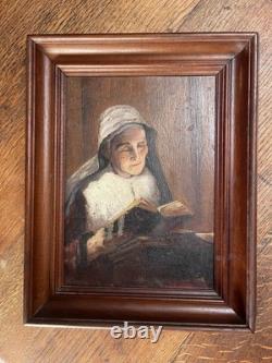 Artist to be identified Oil on wood panel Monogrammed The Reader -19th century Artist to be identified Oil on wood panel Monogrammed The Reader -19th century