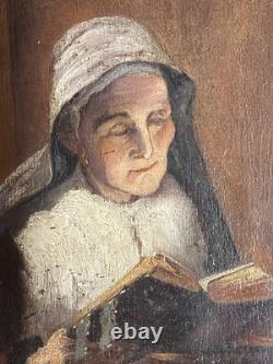 Artist to be identified Oil on wood panel Monogrammed The Reader -19th century