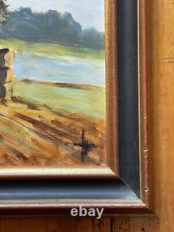 Artist to identify Oil on wood Signed The Millstones 1987