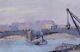 Attributed André Barbier Postimpressionist Painting View Paris Quais Seine Boat