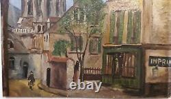 Attributed To Elisha Maclet (1881-1962) Paris Oil On Wood Area Ca 1940