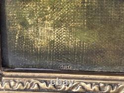 Attributed to LANFANT DE METZ Young Children in the Woods Oil Painting on Canvas