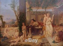 Auguste Coomans Pompei Belgian Painting 19th Oil Panel Romantic Painting
