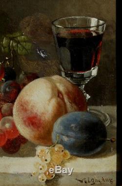 Auguste Velghe, 1866, Fruits And Wine, Bénézit, Bien Coté! Small Format
