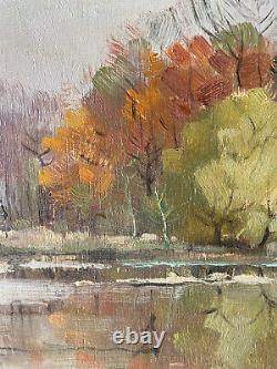 Autumn Landscape Table Pondside By Octave Pycke (1904-1968) Hsp + Frame