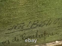 BASTIDE Noel. Bois De Boulogne Paris Oil Painting on Canvas Signed. To Be Restored