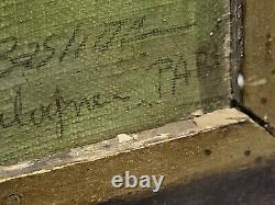 BASTIDE Noel. Bois De Boulogne Paris Oil Painting on Canvas Signed. To Be Restored