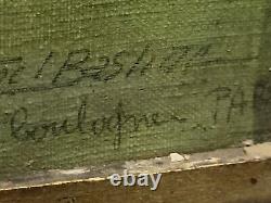 BASTIDE Noel. Bois De Boulogne Paris Oil Painting on Canvas Signed. To Be Restored