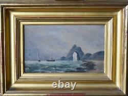 BONNAUD A. Marine Brittany Normandy Oil on wood panel early 20th century