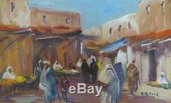 B. Retaux Old Paint Orientaliste Oil On Wood Marrakech