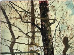Barbizon School Original Antique Landscape Garden Oil Painting, Signed