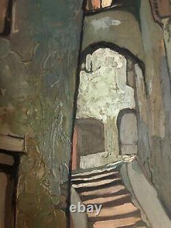 Beat Robert (1903-1990) Alley Village Basque Country Old Oil/signboard