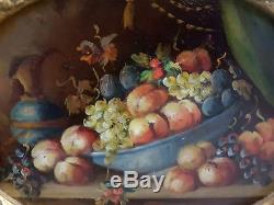 Beautiful And Ancient Oil On Wood, Still Life With Fruits Signed A. Bruni