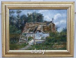 Beautiful Impressionist 1900. Normandy Cottage in Sainte-Marie Des Monts. Signed.