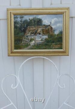 Beautiful Impressionist 1900. Normandy Cottage in Sainte-Marie Des Monts. Signed.