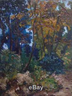 Beautiful Impressionist 1900. Powerful Forest Landscape.