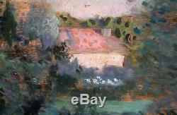 Beautiful Landscape & Impressionniste Nineteenth Red Roof. Camille Pissarro & Paul Cezanne
