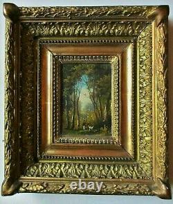 Beautiful Little Painting Table Hsp Barbizon 19th Landscape Hunter, To Be Identified