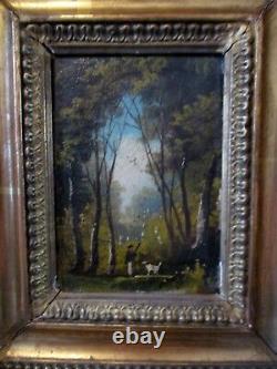 Beautiful Little Painting Table Hsp Barbizon 19th Landscape Hunter, To Be Identified