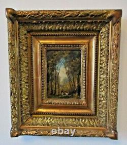 Beautiful Little Painting Table Hsp Barbizon 19th Landscape Hunter, To Be Identified