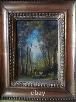 Beautiful Little Painting Table Hsp Barbizon 19th Landscape Hunter, To Be Identified