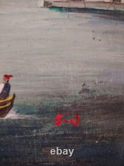 Beautiful Marine Steam Boat Oil on Wood / Anglo-Saxon / Year 30