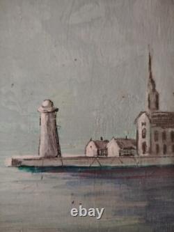 Beautiful Marine Steam Boat Oil on Wood / Anglo-Saxon / Year 30