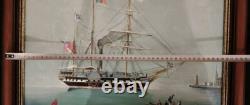 Beautiful Marine Steam Boat Oil on Wood / Anglo-Saxon / Year 30
