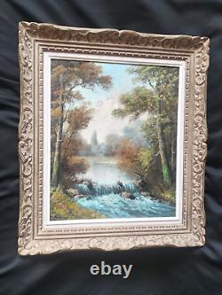 Beautiful Montparnasse Frame in Richly Carved and Patinated Wood / 20th Century Oil on Canvas