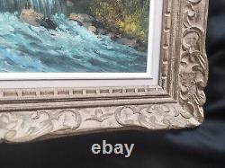 Beautiful Montparnasse Frame in Richly Carved and Patinated Wood / 20th Century Oil on Canvas