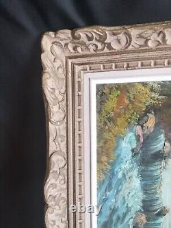 Beautiful Montparnasse Frame in Richly Carved and Patinated Wood / 20th Century Oil on Canvas