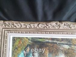Beautiful Montparnasse Frame in Richly Carved and Patinated Wood / 20th Century Oil on Canvas