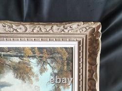 Beautiful Montparnasse Frame in Richly Carved and Patinated Wood / 20th Century Oil on Canvas