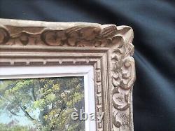 Beautiful Montparnasse Frame in Richly Carved and Patinated Wood / 20th Century Oil on Canvas