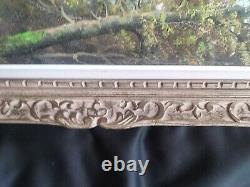 Beautiful Montparnasse Frame in Richly Carved and Patinated Wood / 20th Century Oil on Canvas