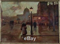 Beautiful Night Animated Paris Impressionniste Nineteenth. Luigi Loir 1845-1916