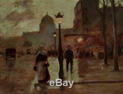 Beautiful Night Animated Paris Impressionniste Nineteenth. Luigi Loir 1845-1916