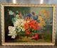 Beautiful Oil On Canvas 19th Bouquet De Fleurs By Joseph Odde