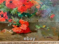 Beautiful Oil On Canvas 19th Bouquet De Fleurs By Joseph Odde