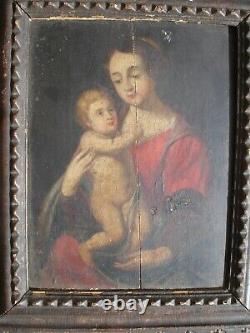 Beautiful Oil On Panel Nativity Seventeenth End To See