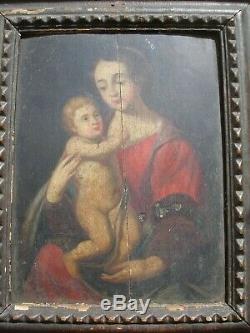 Beautiful Oil On Panel Nativity Seventeenth End To See