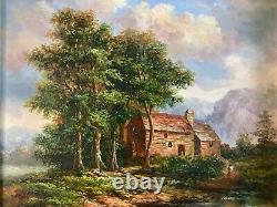 Beautiful Oil Painting on Wood Panel by Morrice House by the River Art
