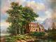 Beautiful Oil Painting On Wood Panel By Morrice House By The River Art
